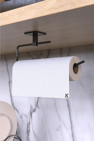 Karteya Siyah Rulo Havluluk Peçetelik Yapışkanlı Pratik Banyo Mutfak Askısı Kağıt Rulo Havluluk Siyah
