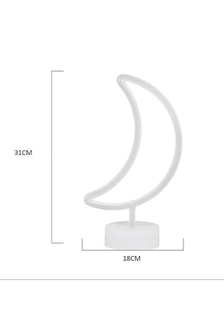 Dekoratif Pilli Ay Tasarımlı 3d Neon Led Masa Ve Gece Lambası 5639 .