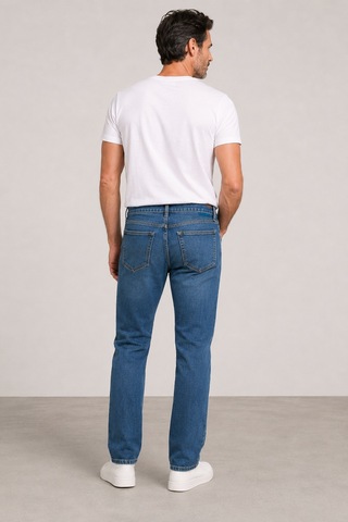 Bihan Store Erkek Slim Fit Esnek Denim Jean Pantolon Mc Clap 008-mavi