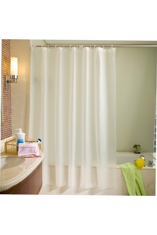 Konesam 180x180cm Beyaz Peva Banyo Perdeği - Su Geçirmez & Kalıntı Önleyici, 12 Adet C Tipi Askı İle Diğer