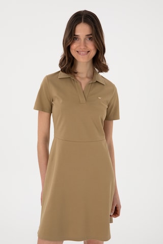 U.S. Polo Assn. Kadın Haki Polo Yaka Mini Boy Örme Elbise 50305854-VR027