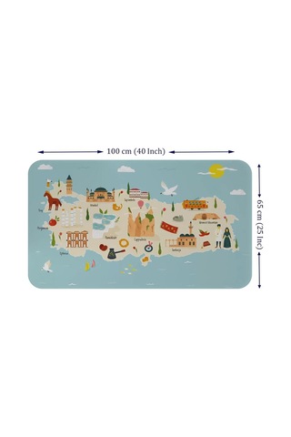 Eğitici Ve Öğretici Cocuk Odası Türkiye Haritası Duvar Sticker-60x105-3879 Renkli