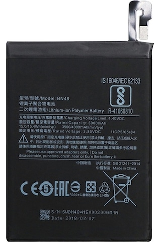 Cbtx Xiaomi Redmi Note 6 Pro Li-polimer Pil İçin Bn48 3900mah