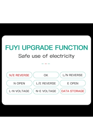 Moveevo Elektrik Prizi Testeri Lcd Ekranlı, Akım/frekans/leakage Tespiti, 20 Veri Depolama, Avrupa Standartı Pil Dahil Değil