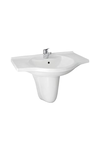 Ece Banyo - Karizma 80 Cm Lavabo Yarım Ayaklı Beyaz Yarım Ayak Dahil - 10kz50080tk
