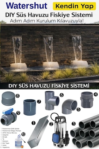 Kendin Yap Bahçe Su Perdesi Şelale Sistemi Dıy