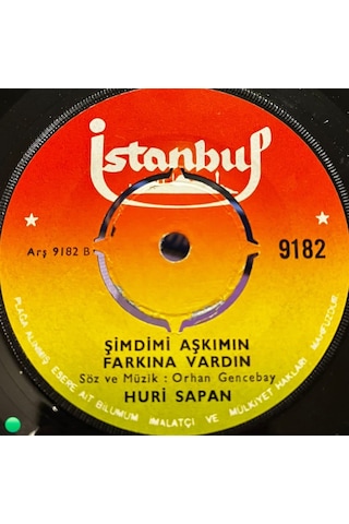 Huri Sapan - Gözlerim Yolda Kaldı / Şimdimi Aşkımın Farkına Vardın 45'lik Plak