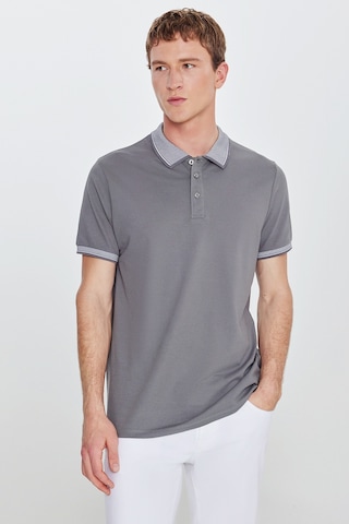 Ac&Co / Altınyıldız Classics Düğmeli Polo Yaka Cepsiz Slim Fit Erkek Tişört Gri