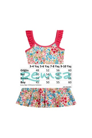 Uv Korumalı Askılı Elbise Mayo Kız Çocuk Yüzücü Mayo 5224 Beyaz Beyaz