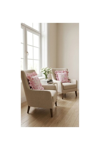 2 Adet %100 Pamuk Simli Pembe Desenli Fırfırlı Kırlent Kılıfı 40x40 Pembe - 900657276 Pembe