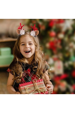 Noel Saç Tokası - Noel İçin Sevimli Boynuz Kulaklı Saç Aksesuarı Çok Renkli