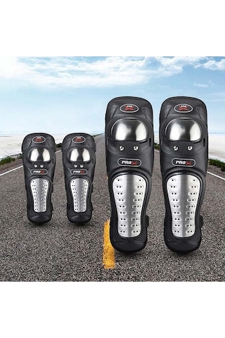 Flybuy Pro-bikerker Rh-1010 Motosiklet Sıcak Tutma Anti-düşme Paslanmaz Çelik Koruyucu Dişli Dizlik + Dirseklik Siyah