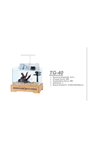 Jeneca Tg-40 Akvaryum+dekor 31x21x24,5 Cm 9,4l