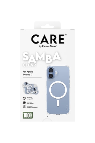 Care By Panzerglass Fashionable Apple Uyumlu iPhone 17 Samba Transparent Beyaz Magsafe Kılıf