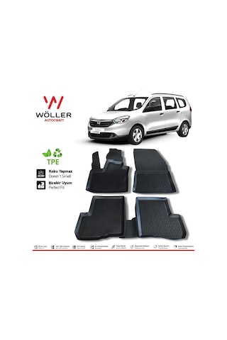 Dacia Lodgy Paspas 2013 2021 Arası 3D Havuzlu Wöller Paspas
