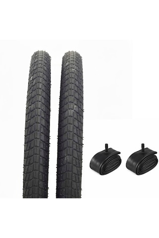 20 Jant Bisiklet Lastik Seti - 2 Dış + 2 İç Lastik - 20 X 2.125 - Dişsiz Asfalt Yol Tipi
