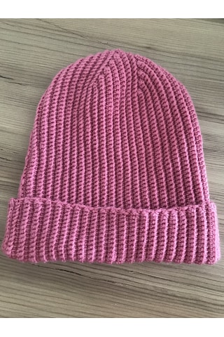 Çocuk Örgü Rus Beresi Pembe