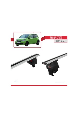 Skoda Citigo 2012-2020 Arası İle Uyumlu Ace-4 Ara Atkı Tavan Barı Gri