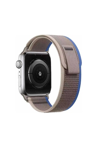 Apple Uyumlu Watch Se, Ultra 2, 9, 10 Trail Loop Kordon - 42/44/45/49mm - Gri Mavi
