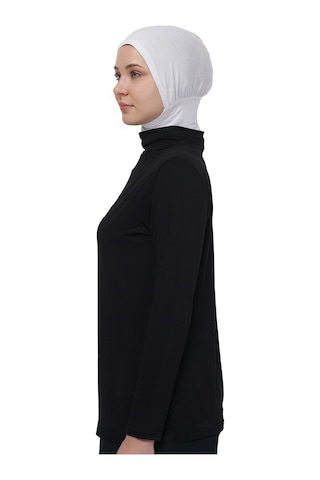 Manolyaşal İslamic Hijab Hafif Uzun Kollu Balıkçı Yakalı Organik Kadın Body Siyah