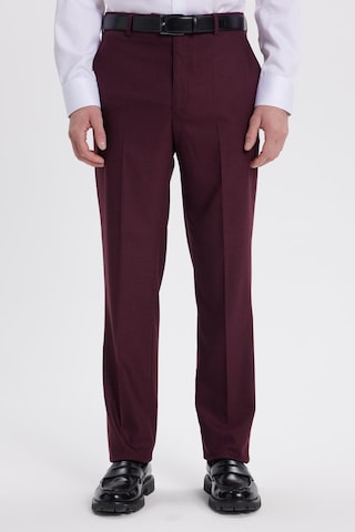Tudors Erkek Slim Fit Sivri Yaka Çizgili Kapaklı Cepli Bordo Takım Elbise-41959 Bordo