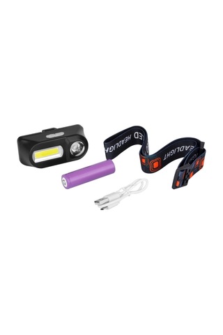 Northcity Br T200 T6 + Cob Led Şarjlı Kafa Feneri Açık Gri