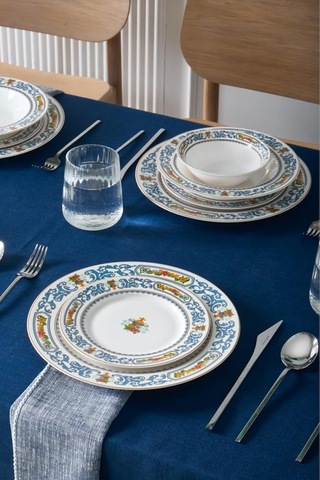 Forever Bone Vase 24 Parça 6 Kişilik Yemek Takımı Çok Renkli