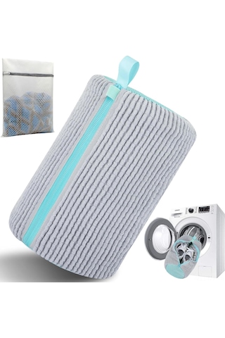 Mufunye 2 Adet Gri Ayakkabı Yıkama Çantası - Otomatik Kilitleme, Dayanıklı Mikrofiber, Yüksek Su Geçirgenliği Gri