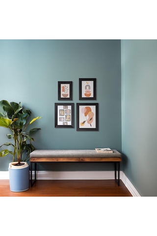 Dekoratif 4'lü Fotoğraf Çerçevesi - Siyah