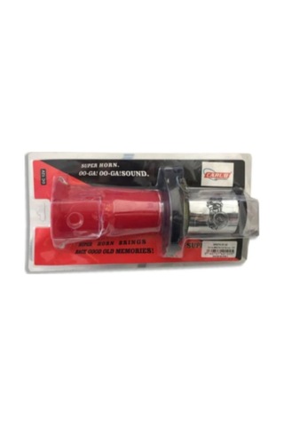 Korna 12v Tekli Havalı Korna Kırmızı Metal Kompresörlü Yüksek Ses