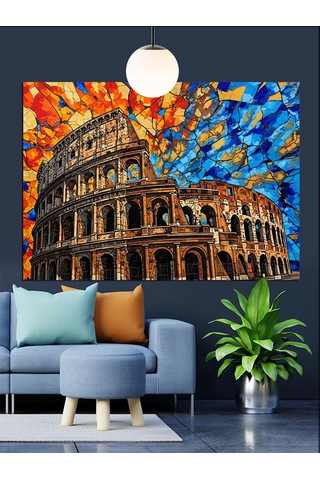 Antik Roma Kolezyum Sanat Dekoratif Kanvas - Mdf Ahşap Tablo