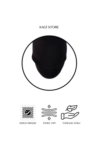 Ragi Store 5'li Dikişsiz Düz Penye Siyah Kadın Patik Çorap Siyah