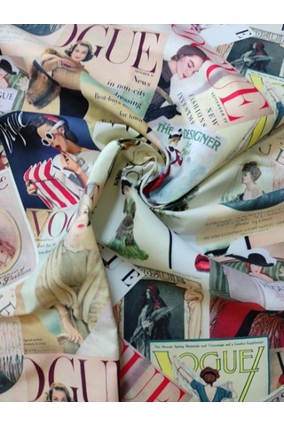 Vogue Eski Dergi Kapakları Desenli Dijital Kumaş