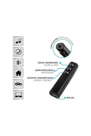 Aux Bluetooth Kit Ses Ayarlı