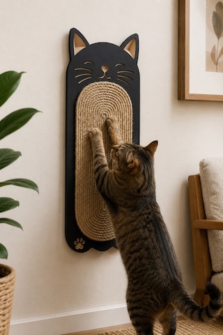 Zemin Ve Duvara Uyumlu Kedi Kulaklı Kedi Tırmalama Tahtası