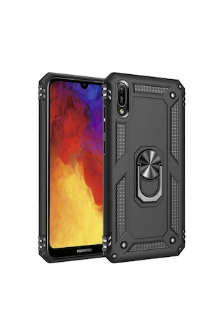 Huawei Y6 2019 Yüzüklü Standli Vega Kilif Ekran Koruyucu 510330808