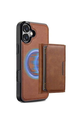 Teleplus Apple Uyumlu iPhone 17 Kılıf Pollux L5 Serisi Mıknatıslı Kartlıklı 2-1 Kapak