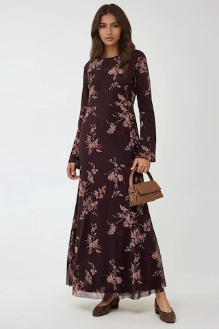 Hiccup Çiçek Desenli Modest Elbise Çok renkli