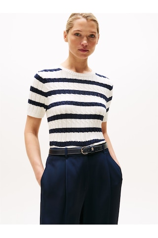 Tommy Hilfiger Co Cable Mıd Gg S/s C-nk Swt Kadın Beyaz Kazak - Ww0ww45656