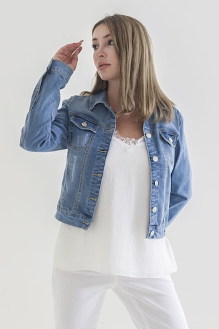 Power Streç Yıpratmalı Bleach Washing Denim Ceket 0922 Mavi