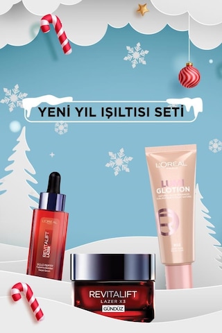 Yeni Yıl Bakım Seti Glotion Aydınlatıcı & Revitalift Lazer Gündüz Kremi + Peptit Serum pktnewyearbkmset2-11023 902