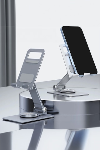 Thentech Akıllı Telefon Tablet Standı Metal Tam Tur Dönebilen Sağlam Güçlü Stand