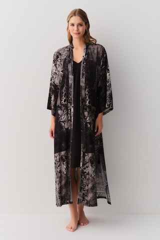 Suwen Rustic Uzun Sabahlık Sh26118615l911 Siyah Desenli