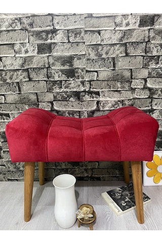 puf ahşap  ayak kırmızı ,spor modern tasarım, çima dikiş .