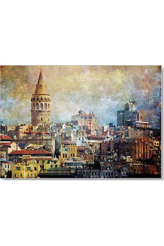 Cakasepetim Galata Kulesinin Sanatsal Görsel Ahşap Mdf Tablo