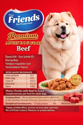 Premium Dana Etli Yetişkin Köpek Konservesi 400 Gr Chunk Special