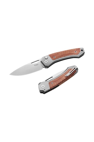 Lionsteel Twain- Gray Titanium / Natural Canvas Kamp Çakı Çok Renkli