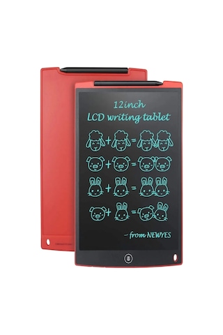 Vothoon 12 Inc Writing Lcd Grafik Dijital Kalemli Çizim Tableti Yazı Tahta Not Yazma Eğitim Tableti Beyaz