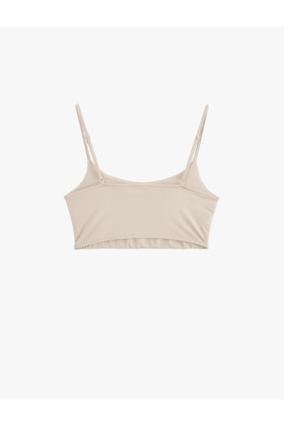 Koton Skinny Dikişsiz İnce Askılı Yarım Atlet Bej 5slk10167mk Ekru