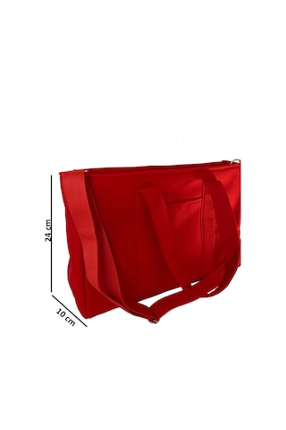 Tuttobene Idıly Kırmızı Tote Bag Omuz Çantası Laptop Kitap Evrak Taşınabilir Tb005